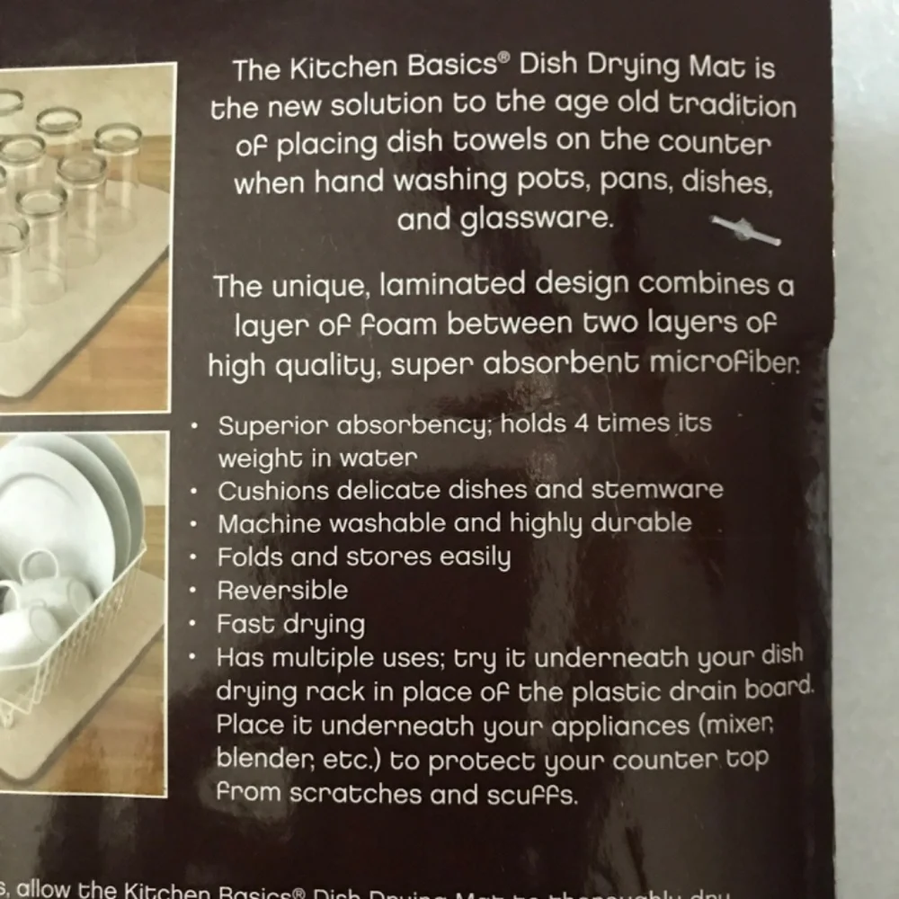Dish Drying Mat New 16” x 18”